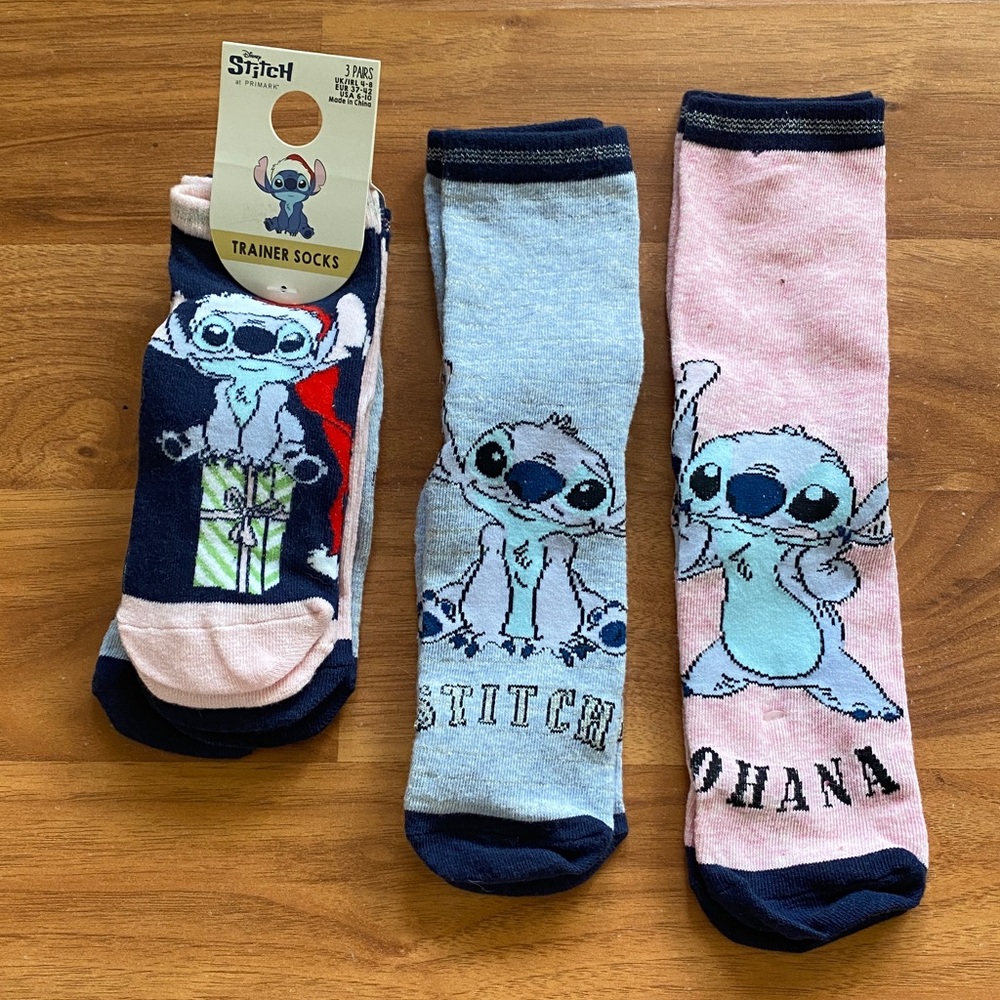 ❤️ Disney’s Lilo and Stitch Socks Bundle NWT